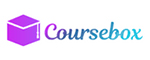 Coursebox AI e-learning platform small logo thumbnail with purple 3D box icon and company name