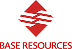 Base Resources mining company logo - red diamond layered geometric icon with BASE RESOURCES uppercase text