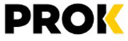 PROK company logo - bold black and yellow company name wordmark on white background